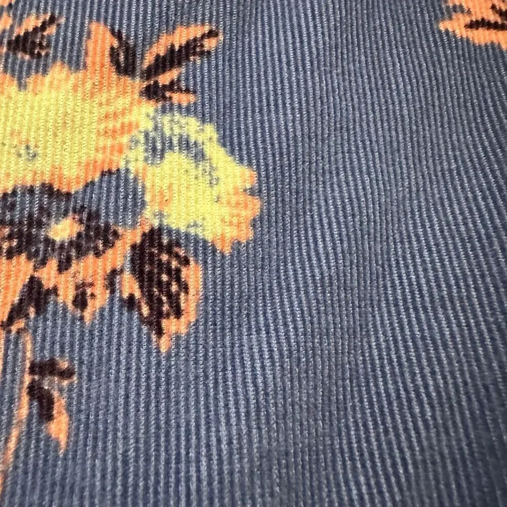 Free People Harper floral corduroy blue blouse large
